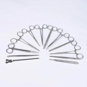 Kit de chirurgie mineure de base de 13 pièces, boîte de stérilisation |   Ensemble de ciseaux chirurgicaux et pinces en acier inoxydable manuels |   Ensemble de pansements médicaux - Product Image 2