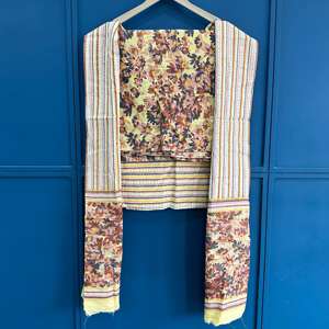 Tela de Chifón con Estampado Floral Hecho a Mano, Diseño Tejido para Ropa de Verano, Tela de Chifón con Estampado en Bloques, Estilo Lujoso para Traje Salwar - Product Image 2