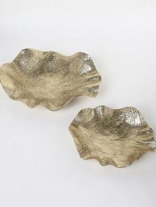 Plato de patrón sólido de hoja ondulada hecho a mano forma ovalada abastecido por exportador indio para el hogar restaurantes hoteles - Product Image 2