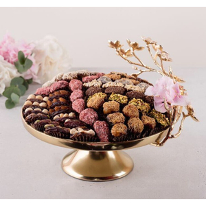 Nueva Mesa decorativa de primera calidad, Cuenco para dulces de postre de Chocolate, elegante cuenco para servir de Metal dorado para bodas, otra venta - Product Image 5