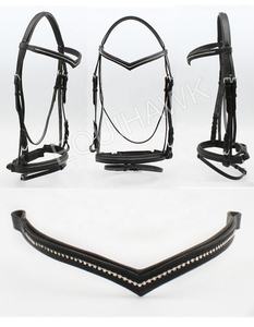 Bride de dressage rembourrée à forte demande produit équestre en cuir de rênes assorties pour l'équitation exportation mondiale de l'Inde - Product Image 3