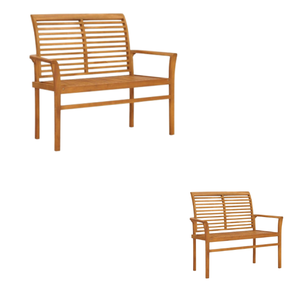 Long banc en bois extérieur chaise de jardin publique 3 places long banc en bois avec dossier - Product Image 2