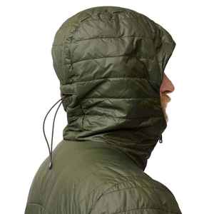 Chaqueta acolchada de invierno empacable al aire libre con logotipo frontal con capucha ligero a prueba de viento para hombres senderismo - Product Image 3