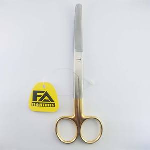 กรรไกรผ่าตัดสีเงินคุณภาพดีที่สุด ขนาด 11 ซม. (ปลายทู่/ปลายทู่) ชุดเครื่องมือสแตนเลสสตีล คลาส 1 ได้รับมาตรฐาน CE ISO13485 - Product Image 1
