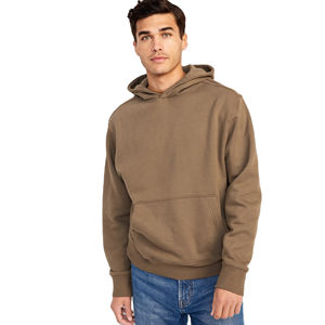 Personalizable hombres 100% algodón peso pesado pulóver Sudadera con capucha Invierno Polar con capucha estilo bordado térmico liso teñido - Product Image 1