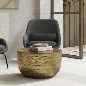 Table basse de salon de forme ronde de grande taille, design moderne, plaquée or de haute qualité, écologique, accessoires de meubles en provenance d'Inde - Product Image 5