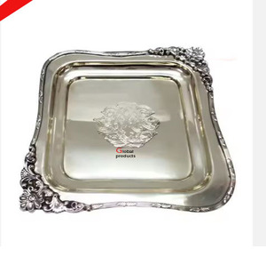 Bandeja de Servicio de Acero Inoxidable con Acabado Plateado de Aspecto Elegante para Hotel, Restaurante y Bar - Product Image 2