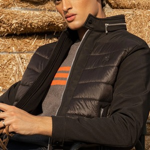 แจ็กเก็ตขนปลาปักเป้าแบบลำลองสำหรับผู้ชายเสื้อโค้ทผ้าไนลอนแขนเต็มแบบรูดซิปคอเสื้อขนสัตว์สำหรับตกแต่งในฤดูหนาว - Product Image 4