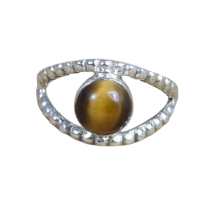 Handmade Ring Simple <b>Tiger</b> <b>Eye</b> Gemstone Solid 925 Sterling Silver Natural Gemstone <b>Jewelry</b> 925 Stamped Sterling Silver Ring - Product Image 1