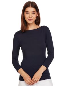 Mujeres sólido O cuello Camisetas manga larga OEM camisetas señoras 100% algodón cuello redondo manga completa camisas para mujeres - Product Image 1