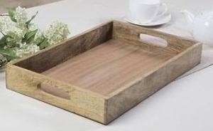 Plateau rectangulaire en bois d'acacia de style japonais pour servir du thé aux fruits, un dessert, un hôtel ou une fête - Product Image 2