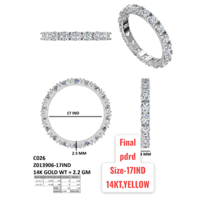 Anillo de Eternidad Clásico con Diamantes de 0.10 Ct, Oro Blanco de 14k, Joyería Fina, Delicado Micro Pavé, Anillo de Bodas para Mujer, Venta al por Mayor - Product Image 3