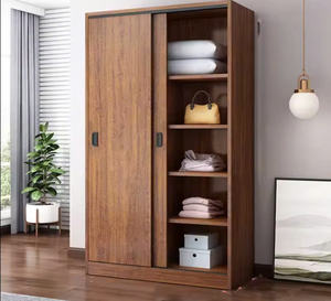 Armoire en bois de style industriel moderne avec portes coulissantes, meubles de haute qualité pour la chambre à coucher, vente en gros - Product Image 3