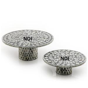 Juego de 2 soportes de pastel con acabado de madreperla, vajilla de Hotel, accesorios de decoración para fiestas de boda, Soporte para servidor de pasteles - Product Image 1