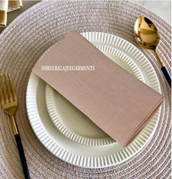 Serviettes de table carrées en lin 100% crème, faites à la main, écologiques, teintes unies, réutilisables, personnalisables, style européen, lavables en machine