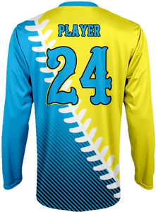 เสื้อเจอร์ซีย์ซอฟต์บอลแขนยาวคอกลมผ้าโพลีเอสเตอร์ออกแบบโลโก้ได้ตามต้องการ - Product Image 6