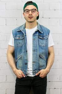 Chaleco de mezclilla para hombre moderno Casual Vintage elegante transpirable respetuoso con el medio ambiente armario esencial desgastado Otoño Invierno Verano - Product Image 4