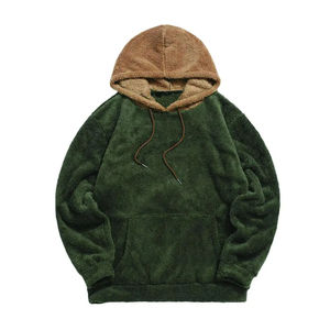 Customized Winter High Quality Men's Plain Fuzzy <b>Hoodies</b> <b>Soft</b> Fleece Warm Pullover Unisex Casual Oversized Plush <b>Hoodies</b> - Product Image 4