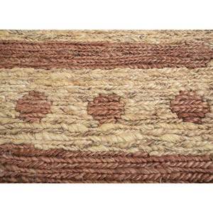 พรมปูพื้นทำมือจากปอกระเจาและป่านสีเบจและสีน้ำตาล ลายเรขาคณิต สำหรับใช้ในบ้าน-PKJT-27 - Product Image 3