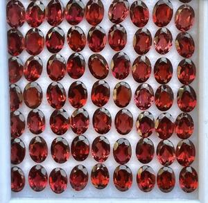 Increíble piedra de corte granate 5x7mm 6x8mm forma ovalada Fabricación de piedras preciosas sueltas para joyería 100 Cts 1 caja - Product Image 1