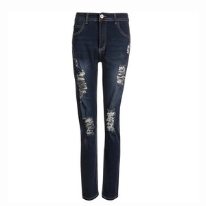 กางเกงยีนส์เดนิมทรงตรงสำหรับผู้ชายคุณภาพสูง เหมาะสำหรับฤดูหนาว เป็นมิตรต่อสิ่งแวดล้อม ระบายอากาศได้ดี ผลิตจากผ้าฝ้าย 100% เอวกลาง ทรงลำลอง - Product Image 4