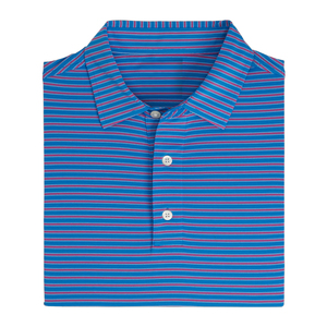 T-shirt de golf décontracté pour hommes avec logo personnalisé de haute qualité à imprimé rayé rouge et à séchage rapide en élasthanne/polyester - Product Image 5