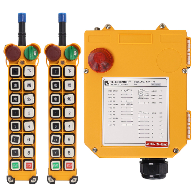 Factory Price F24-14S IP65 Waterproof and Dustproof 14 Keys Crane Radio Remote Control for Bridge Crane and Gantry Crane