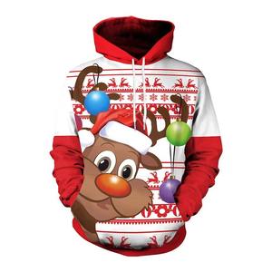 Sudadera Navideña Personalizada con Estampado de Papá Noel, Árbol y Reno, Cálida, de Forro Polar, para Invierno, Colores Personalizados, Transpirable y Festiva - Product Image 6