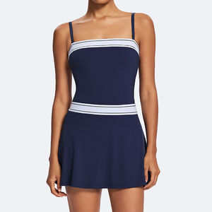 Service du fabricant Vêtements de tennis pour filles actives Couleur unie Respirant et vêtements de sport Ensemble de jupe de sport de golf pour femmes - Product Image 2