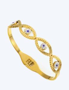 Bracelet jonc en acier inoxydable avec œil maléfique en CZ, 2,6 pouces, 12g, bijoux tendance pour femmes, bracelet tendance, cadeau pour elle - Product Image 6