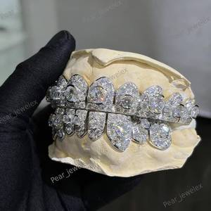 Ensemble de grillz personnalisés sertis de diamants moissanite, bijoux de luxe hip-hop pour hommes, à porter lors de soirées - Product Image 2