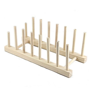 Séchoir à vaisselle en bois vente chaude organisateur de stockage de comptoir support de plaque en bois fabrication prix le plus bas - Product Image 5