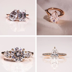 Luxury Engagement <b>Ring</b> with VVS Moissanite Diamond Brilliant Cut Pear-Shape Jewelry for <b>Men</b> Women IGI Certified for Wedding - Product Image 3