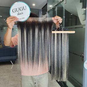 มัดผมเรมี่สำหรับต่อผมมนุษย์ผมแท้100กรัมทำจากผมคนแท้สีบลอนด์สำหรับผิว100% - Product Image 1