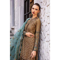 Maria.B. Robe Salwar Kameez en Satin de Luxe, Modèle Pakistanais, Édition 2024, TC-1097, Matière Rayon CST-808