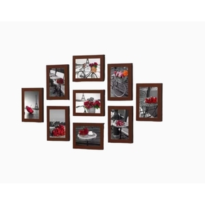 Juego de Marcos de Madera Oscura con Impresiones de París, Colección de 11 Piezas que Incluye 3 Tamaños de 23.5x29 cm y 8 Tamaños de 16.5x21 cm - Product Image 1