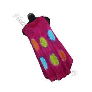 Fabulous New Hot Look Dress Ropa de playa holgada Escote redondo Sin mangas Tie Dye Ladies Maxi Dress Vestido de paraguas para mujer - Product Image 6