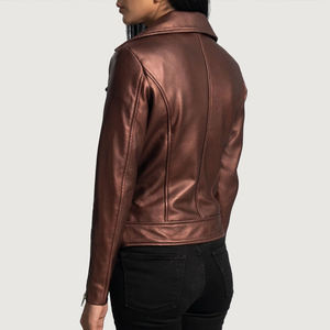 Chaqueta de Cuero para Mujer a la Moda, Venta al por Mayor, Logotipo Personalizado, Corte Ajustado, Chaquetas de Motociclista, Proveedor OEM, Baratas y Genuinas - Product Image 6