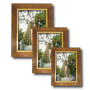 Custom <b>Wooden</b> Photo Frames with Brass <b>Border</b> - Handmade Rustic Walnut Frames Gold Brass Inner Edge Wall & Tabletop Picture Frame - Product Image 1