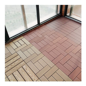 Piastrelle per esterni ad incastro impermeabile Anti-scivolamento WPC pavimenti in legno composito in plastica Patio pavimento in legno venatura del legno spazzolato - Product Image 4