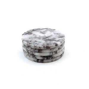 Handmade Wholesale Eco-Friendly Modern Round <b>Ceramic</b> Natural White and Black <b>Coasters</b> - Product Image 2