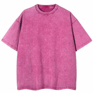 Venta al por mayor logotipo personalizado hombres ácido lavado manga corta Camiseta ropa casual hombres ácido lavado camisetas - Product Image 1