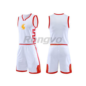 Uniforme de entrenamiento de baloncesto para hombre, camiseta personalizada de poliéster transpirable, color blanco - Product Image 5