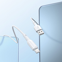 Cable USB a C de 1M, Carga Rápida de 3A, Micro-USB a Tipo-C CB-320C BLANCO para Teléfono Móvil, PVC
