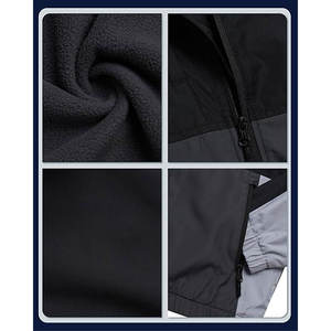 Échantillon gratuit, vente en gros, veste d'hiver pour homme, mode, extérieur, toile, polyester, polaire, col montant, logo personnalisé sur le devant - Product Image 3