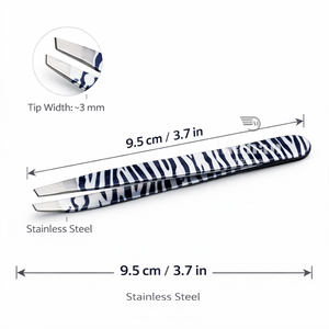 Pinzas para Cejas de Acero Inoxidable con Patrón de Zebra, Punta Plana, Herramienta de Belleza para Depilación de Cejas con Precisión - Product Image 4