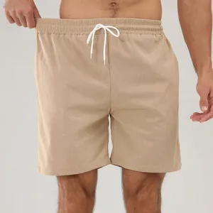 Pantalones cortos de pana personalizados para hombre, cintura elástica, Playa y deportes, pantalones casuales con cordón y bolsillos - Product Image 3