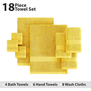 Ensemble de serviettes de bain en coton de qualité turque de qualité supérieure absorbant épaissi ultra doux et personnalisable pour la maison et les hôtels Mimosa - Product Image 4