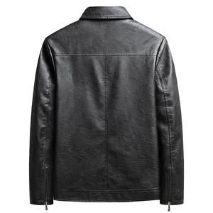 Printemps automne hommes décontracté moto Biker veste manteaux hommes Vintage Outwear veste en cuir homme mode veste - Product Image 2