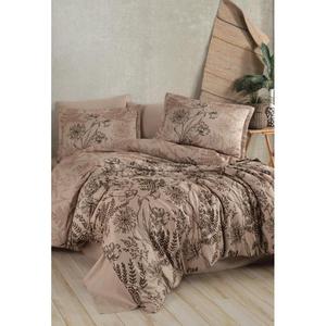 Le Pala V1 Juego de funda nórdica de satén marrón Diseño doble elegante - Product Image 1